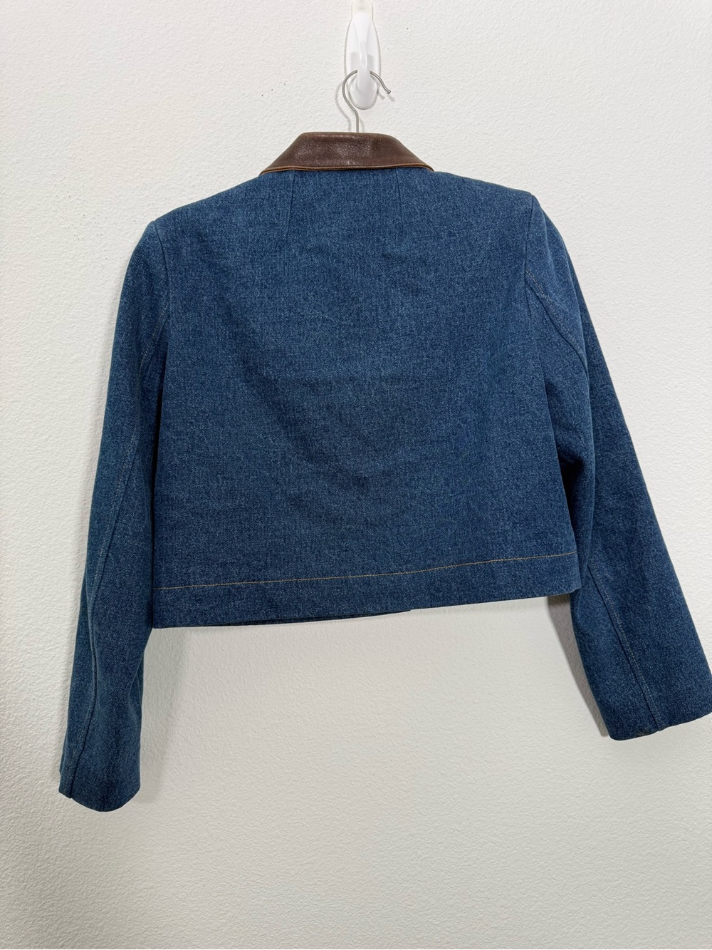 Sandro Paris Denim Cropped Jacket French Girl Preppy Chic Vintage Inspired - Picture 4 of 10
